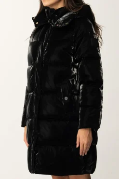 Elisabetta Franchi Piumino Lungo In Nylon SatinNERO