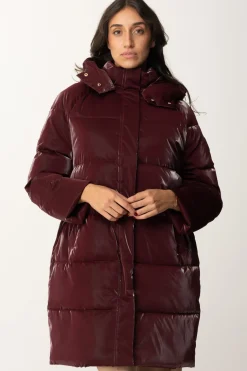 Elisabetta Franchi Piumino Lungo In Nylon SatinROUGE NOIR