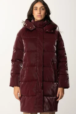 Elisabetta Franchi Piumino Lungo In Nylon SatinROUGE NOIR