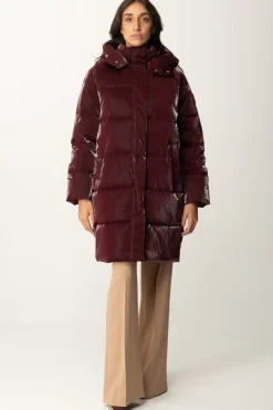 Elisabetta Franchi Piumino Lungo In Nylon SatinROUGE NOIR