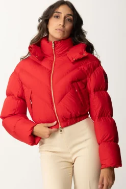 Elisabetta Franchi Piumino Crop In NylonRED PASSION