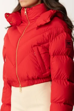 Elisabetta Franchi Piumino Crop In NylonRED PASSION