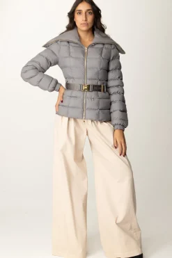 Elisabetta Franchi Piumino con Cintura e Maxi CollettoSTEEL