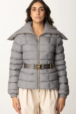 Elisabetta Franchi Piumino con Cintura e Maxi CollettoSTEEL