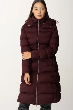 Elisabetta Franchi Piumino Lungo In Nylon LetteringROUGE NOIR