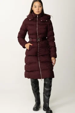 Elisabetta Franchi Piumino Lungo In Nylon LetteringROUGE NOIR