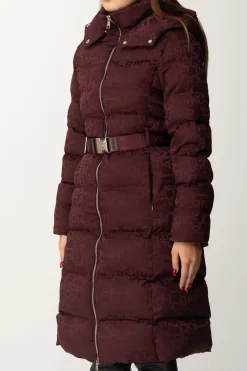 Elisabetta Franchi Piumino Lungo In Nylon LetteringROUGE NOIR