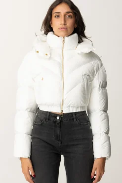 Elisabetta Franchi Piumino Crop In NylonAVORIO