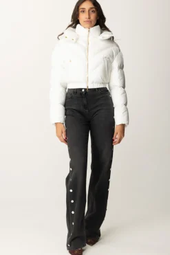 Elisabetta Franchi Piumino Crop In NylonAVORIO