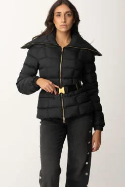 Elisabetta Franchi Piumino con Cintura e Maxi CollettoNERO