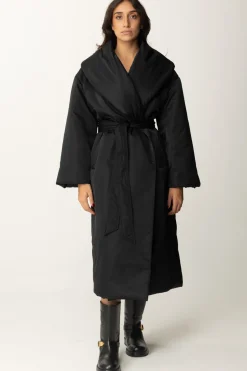 Elisabetta Franchi Piumino Lungo con Ampio ColloNERO