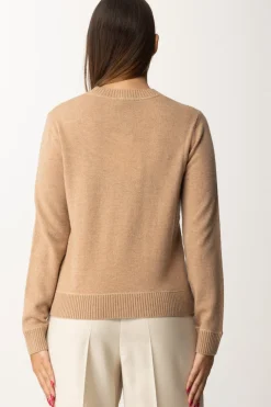 Elisabetta Franchi Pullover In Misto CashmereCAMEL MELANGE/AVORIO