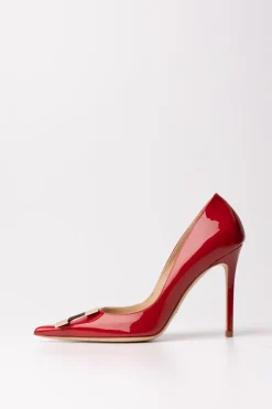 Elisabetta Franchi Pumps In Vernice con LogoRED VELVET