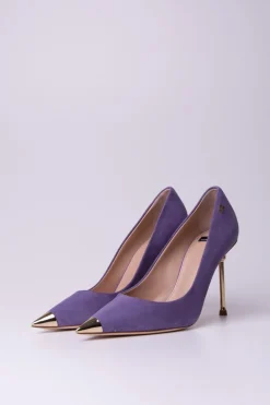 Elisabetta Franchi Pumps Scamosciate con Tacco GoldAMETISTA