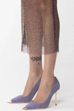 Elisabetta Franchi Pumps Scamosciate con Tacco GoldAMETISTA