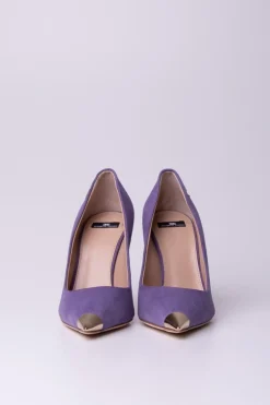 Elisabetta Franchi Pumps Scamosciate con Tacco GoldAMETISTA