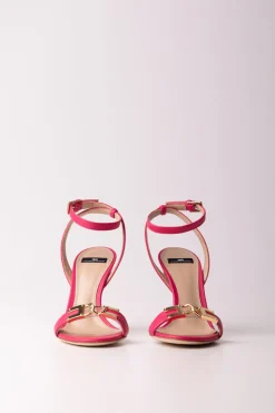 Elisabetta Franchi Sandali Tacco Sottile e Logo CcFUXIA