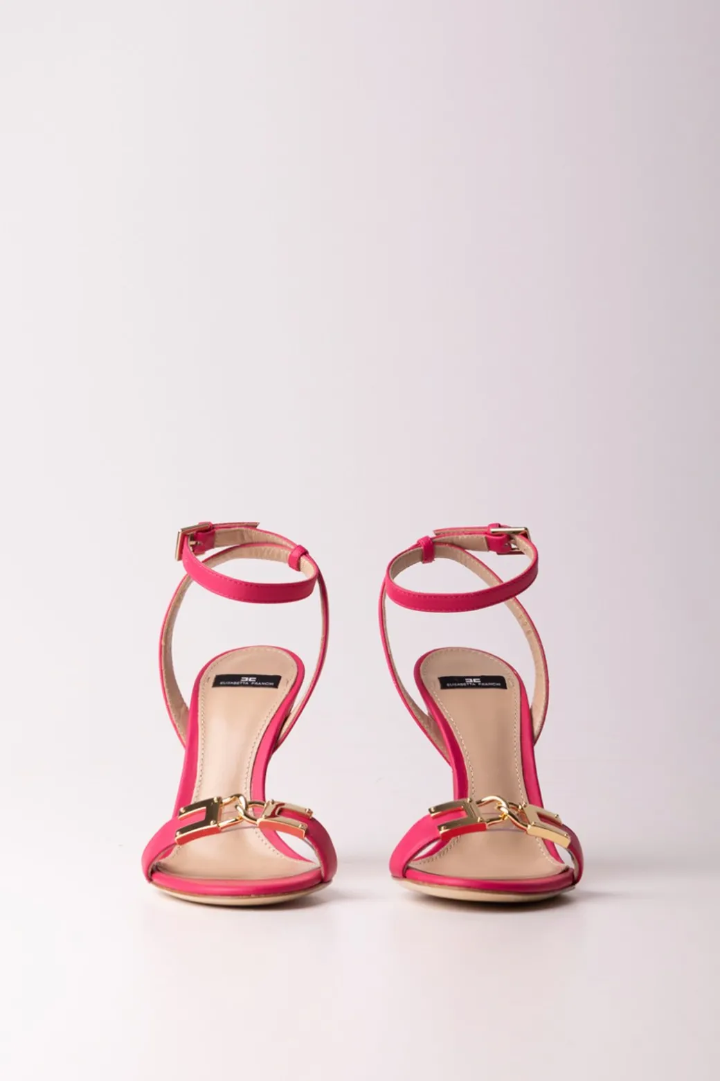 Elisabetta Franchi Sandali Tacco Sottile e Logo CcFUXIA