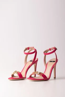 Elisabetta Franchi Sandali Tacco Sottile e Logo CcFUXIA