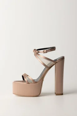 Elisabetta Franchi Sandali In Raso con PlateauNUDO