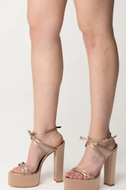Elisabetta Franchi Sandali In Raso con PlateauNUDO