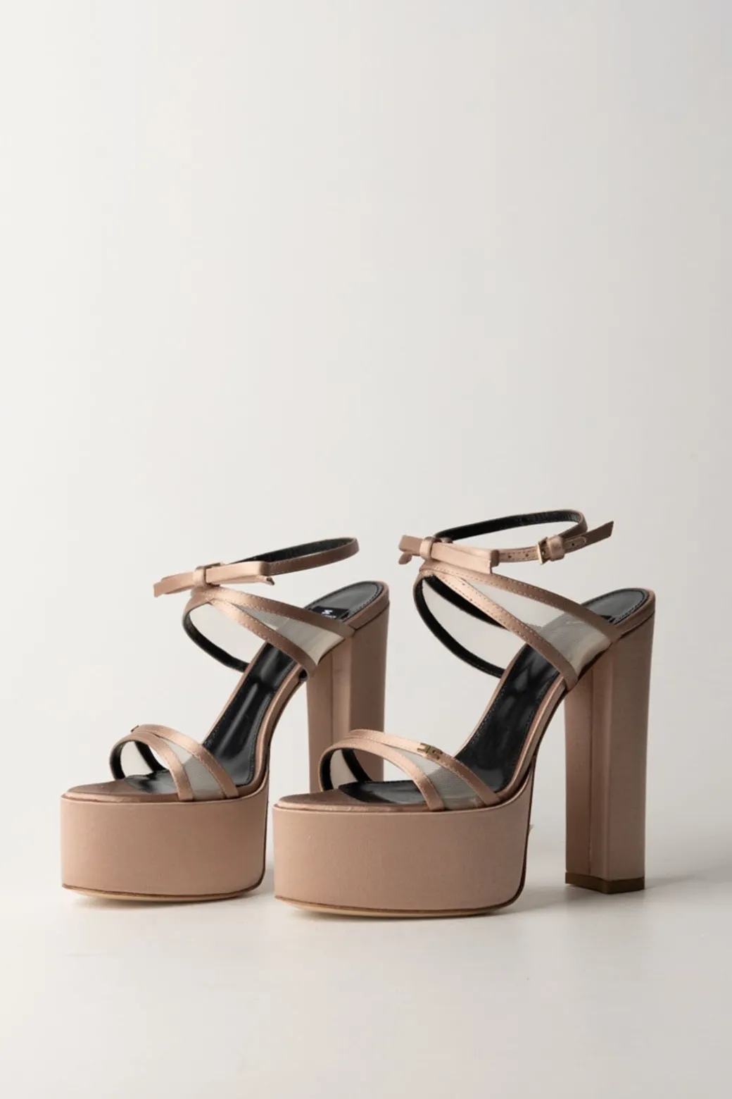 Elisabetta Franchi Sandali In Raso con PlateauNUDO