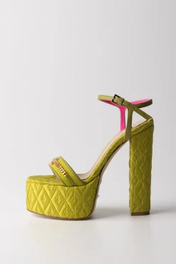 Elisabetta Franchi Sandalo Plateau In VellutoOLIVE OIL