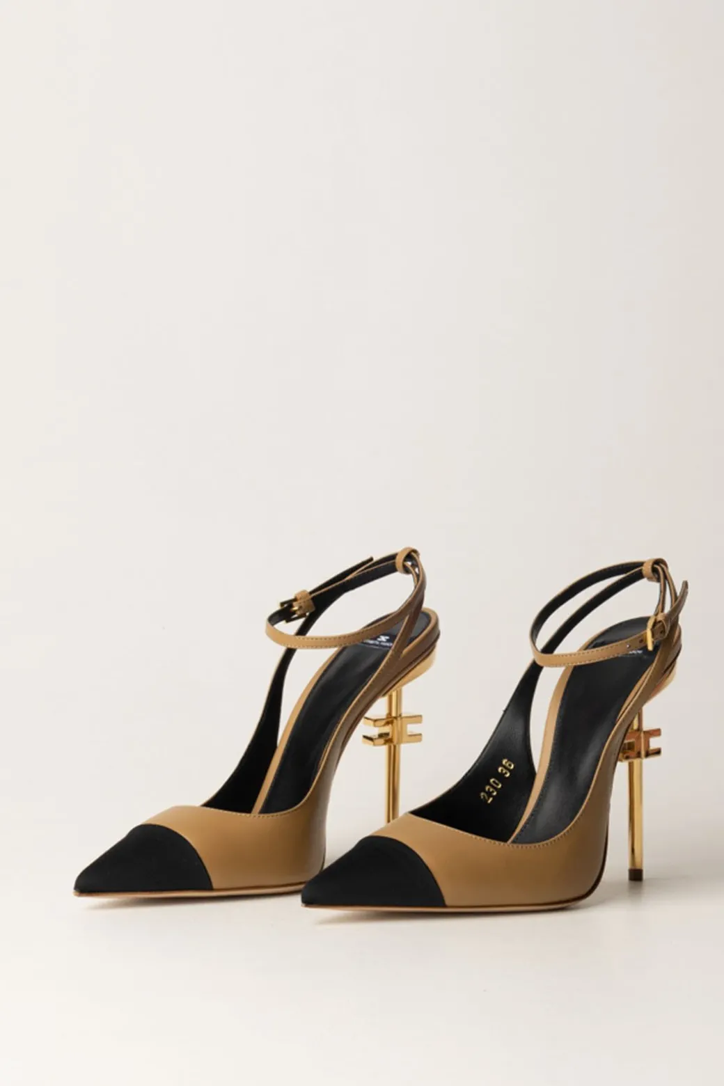 Elisabetta Franchi Slingback In NappaCAMEL/NERO