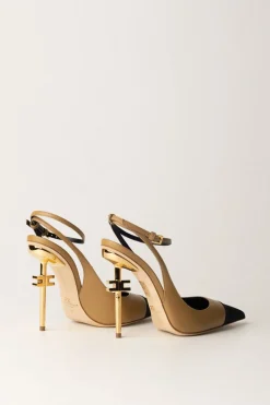 Elisabetta Franchi Slingback In NappaCAMEL/NERO