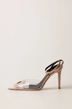 Elisabetta Franchi Slingback con Pvc e Logo StrassNUDO