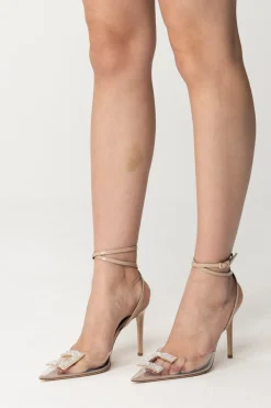 Elisabetta Franchi Slingback con Pvc e Logo StrassNUDO