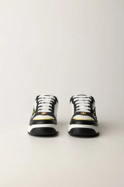 Elisabetta Franchi Sneakers In Pelle con Logo Doppia CNERO/AVORIO