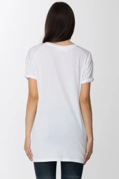 Elisabetta Franchi T Shirt Lunga con StampaGESSO