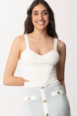 Elisabetta Franchi Top a Costine con Coppe e SteccheBURRO