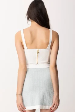 Elisabetta Franchi Top a Costine con Coppe e SteccheBURRO