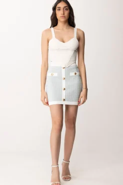 Elisabetta Franchi Top a Costine con Coppe e SteccheBURRO