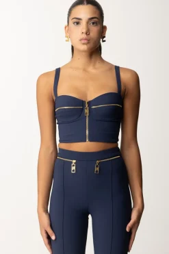 Elisabetta Franchi Top Balconcino con ZipNAVY