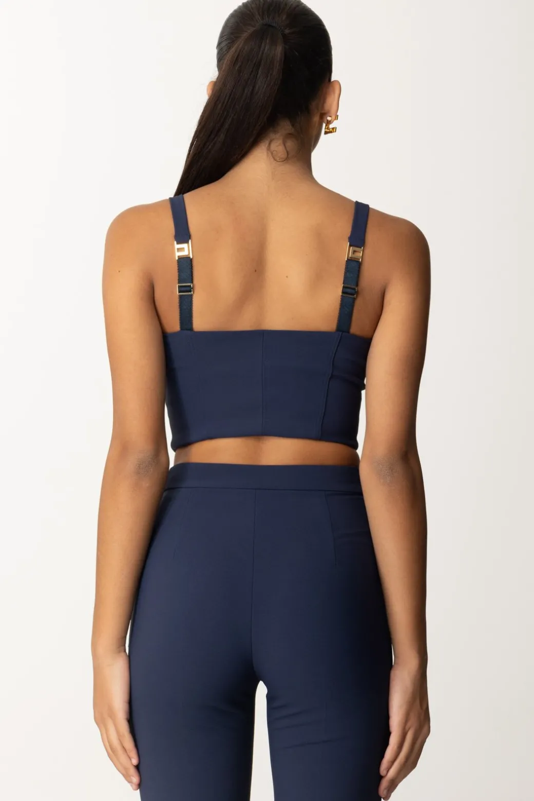 Elisabetta Franchi Top Balconcino con ZipNAVY