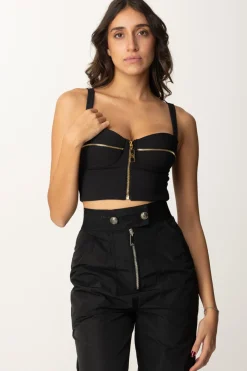 Elisabetta Franchi Top Balconcino con ZipNERO