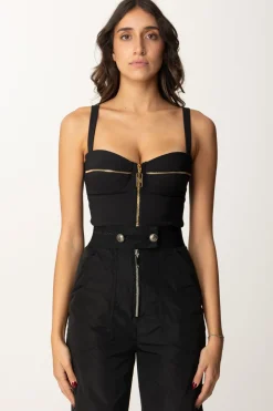 Elisabetta Franchi Top Balconcino con ZipNERO