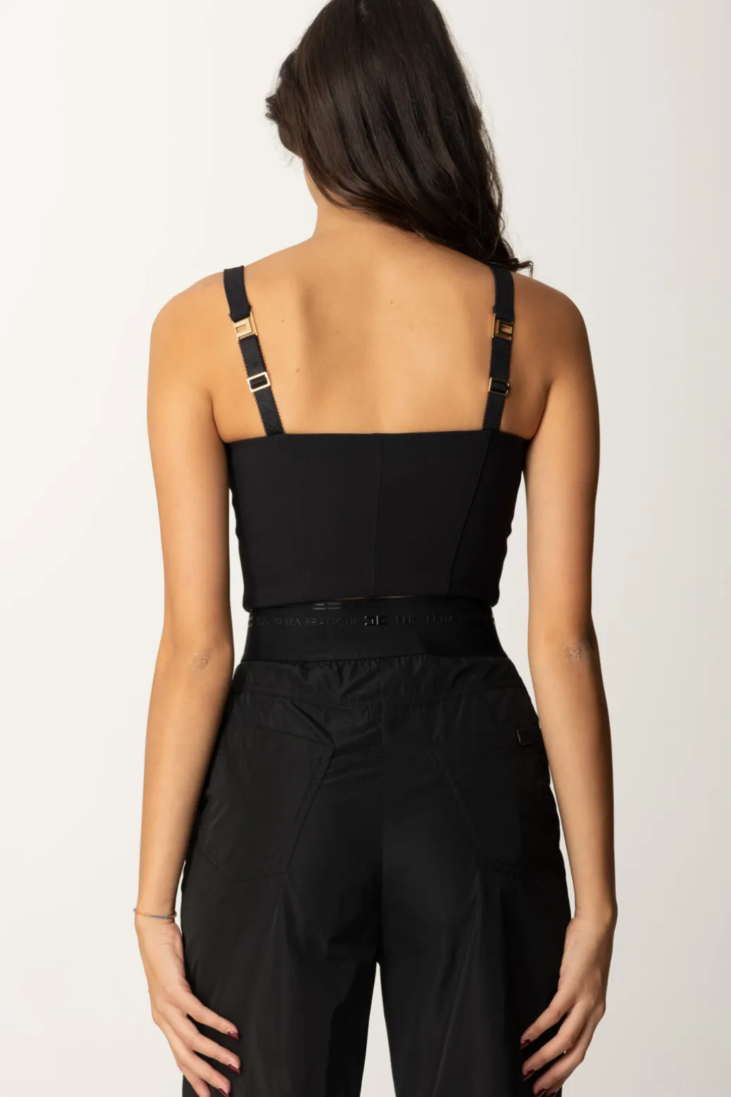 Elisabetta Franchi Top Balconcino con ZipNERO