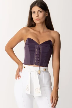 Elisabetta Franchi Top Bustier In CrêpePRUGNA