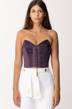 Elisabetta Franchi Top Bustier In CrêpePRUGNA