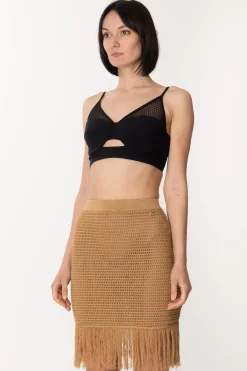 Elisabetta Franchi Top con Inserti In TulleNERO