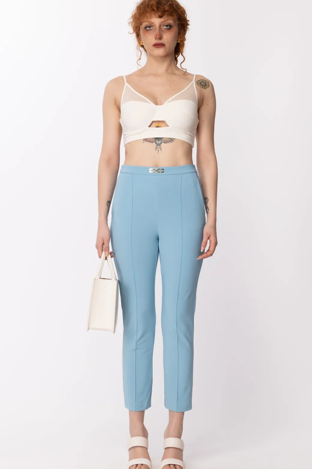 Elisabetta Franchi Top con Inserti In TulleBURRO