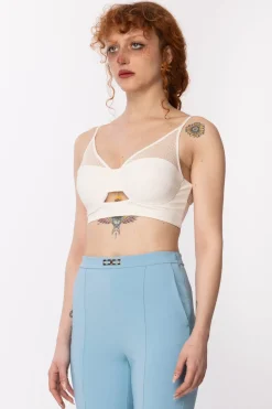 Elisabetta Franchi Top con Inserti In TulleBURRO