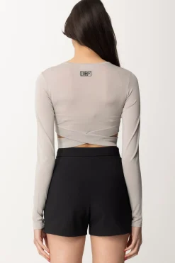 Elisabetta Franchi Top Crop In Maglia con Cut-outPERLA