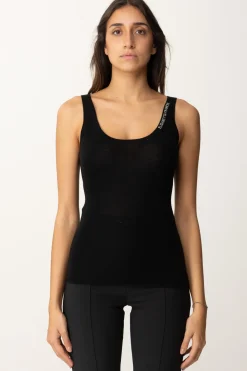 Elisabetta Franchi Top In Lana con LogoNERO