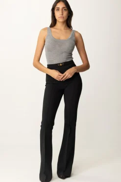 Elisabetta Franchi Top In Lana con LogoGRIGIO MELANGE