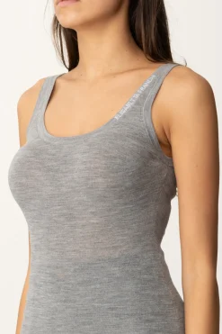 Elisabetta Franchi Top In Lana con LogoGRIGIO MELANGE